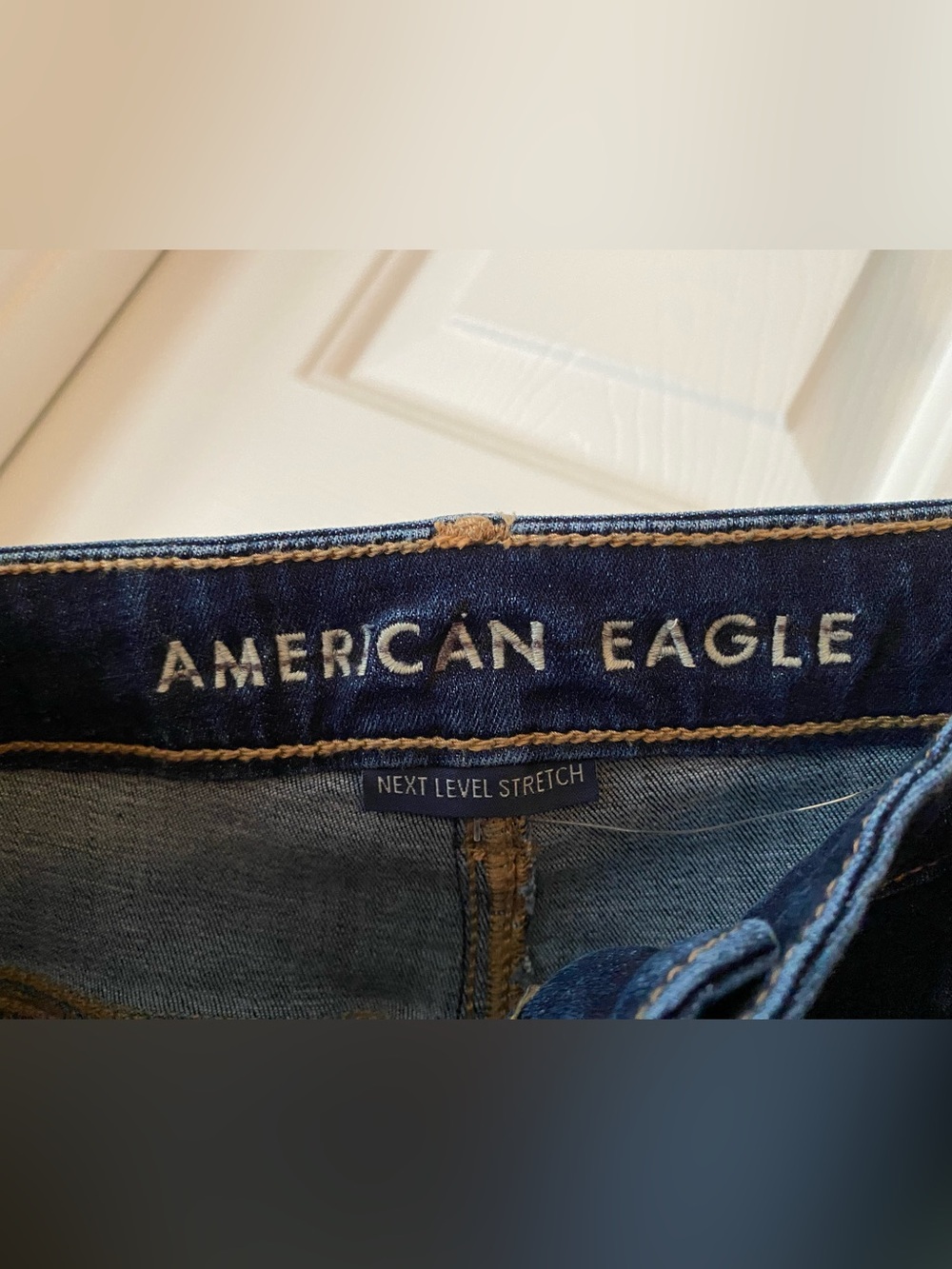 American Eagle Outfitters Kick Boot Crop Dark Navy Jeans - Picture 4 of 5